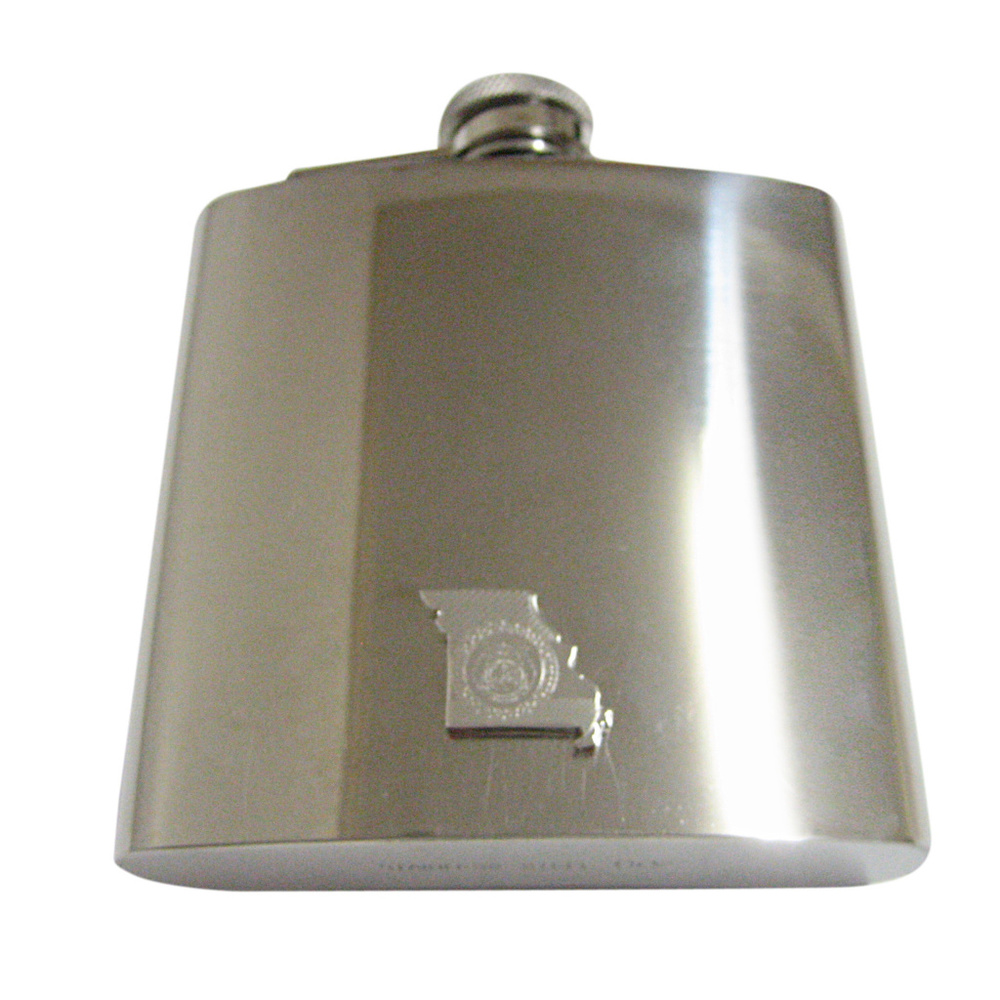 Missouri State Map Shape And Flag Design 6oz Flask - image 1